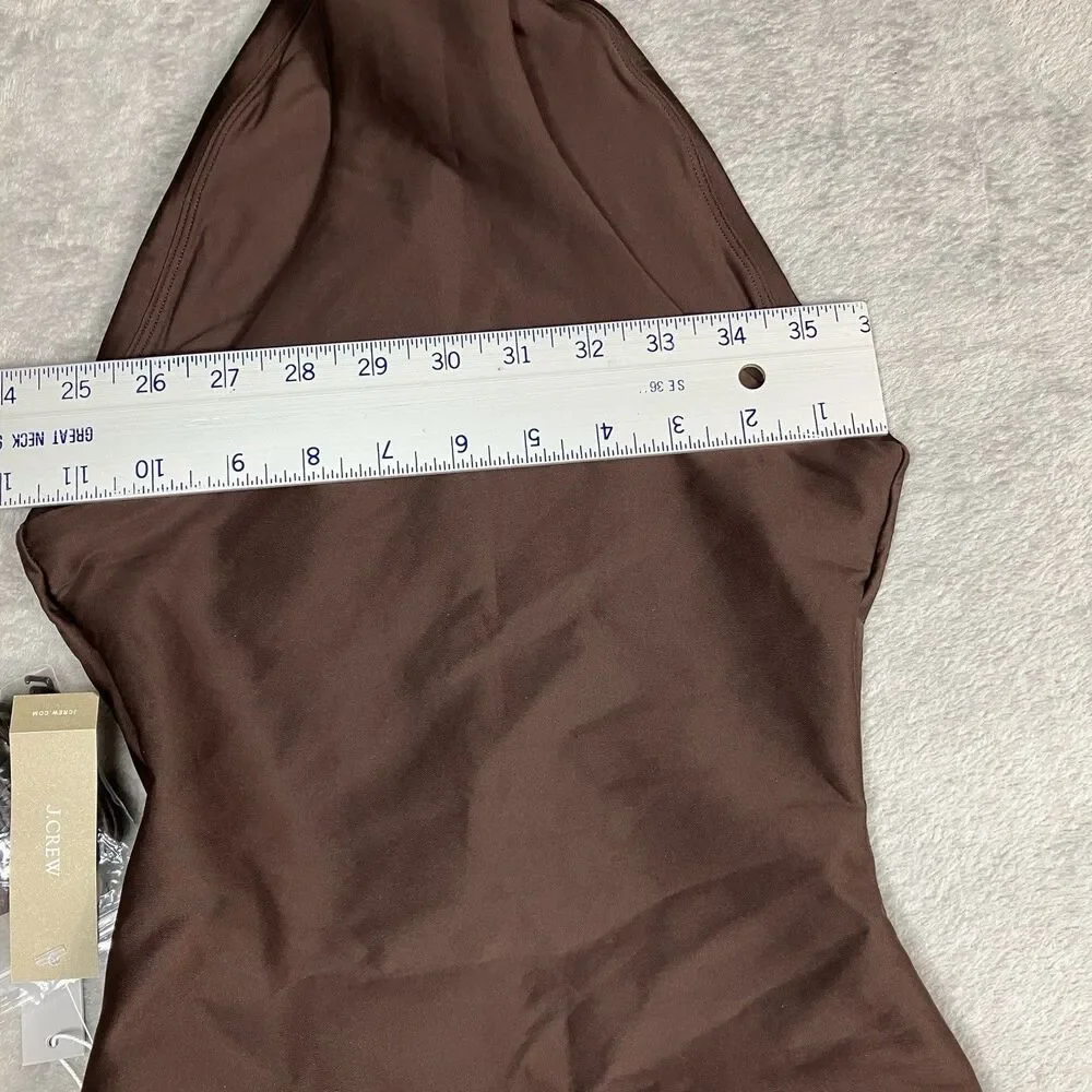 J.Crew Classic Sculpt Gemma One Piece Swimsuit 2 Brown Convertible Strapless
